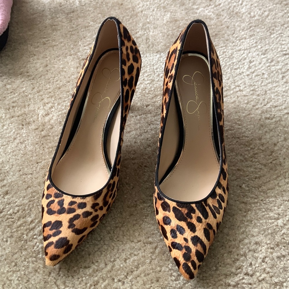 Jessica Simpson Leather Leopard heels